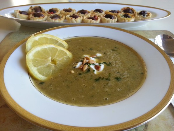 Lamb-&amp;-Lentil-Soup-with-Olive-&amp;-Grilled-Eggplant-Tartlets