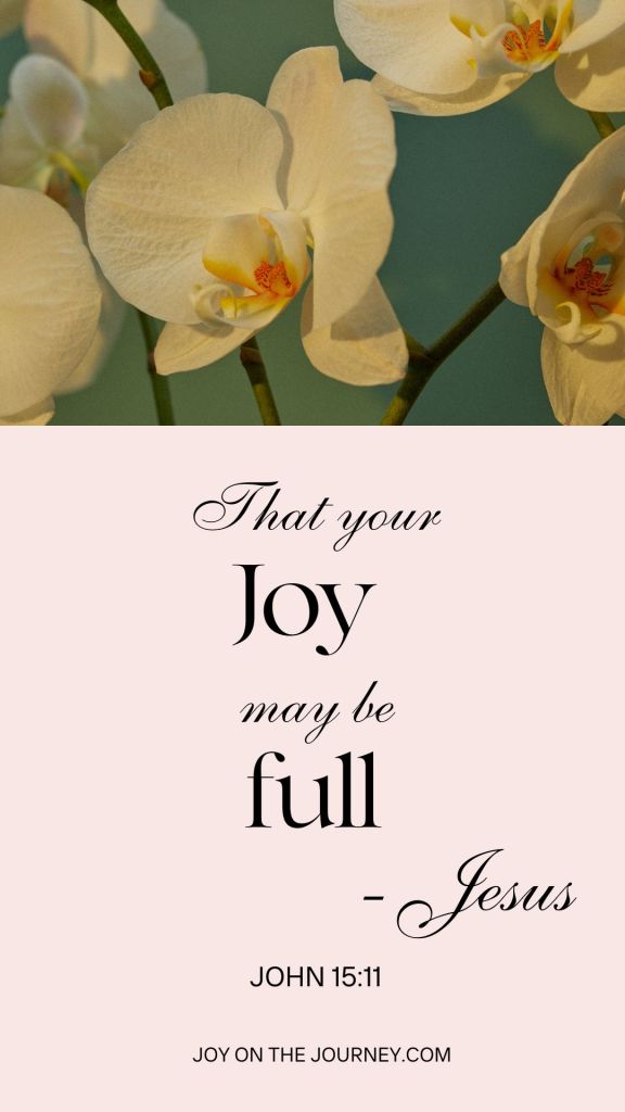 "That your joy may be full" - Jesus Christ.